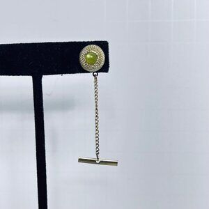 Vintage Gold Tone & Yellow Moonglow Tie Tack (5633)